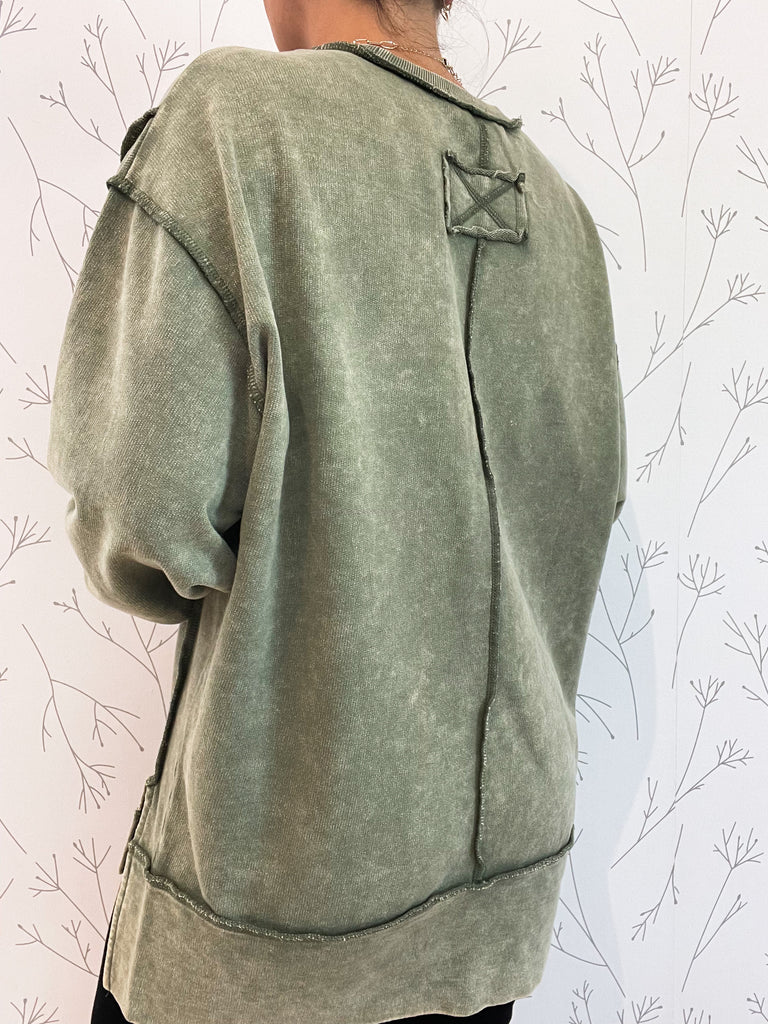 sounia Niar × NC帝國 oversized sweat Exposed Seam Oversized Acid Washed Sweatshirt – 3 jems boutique