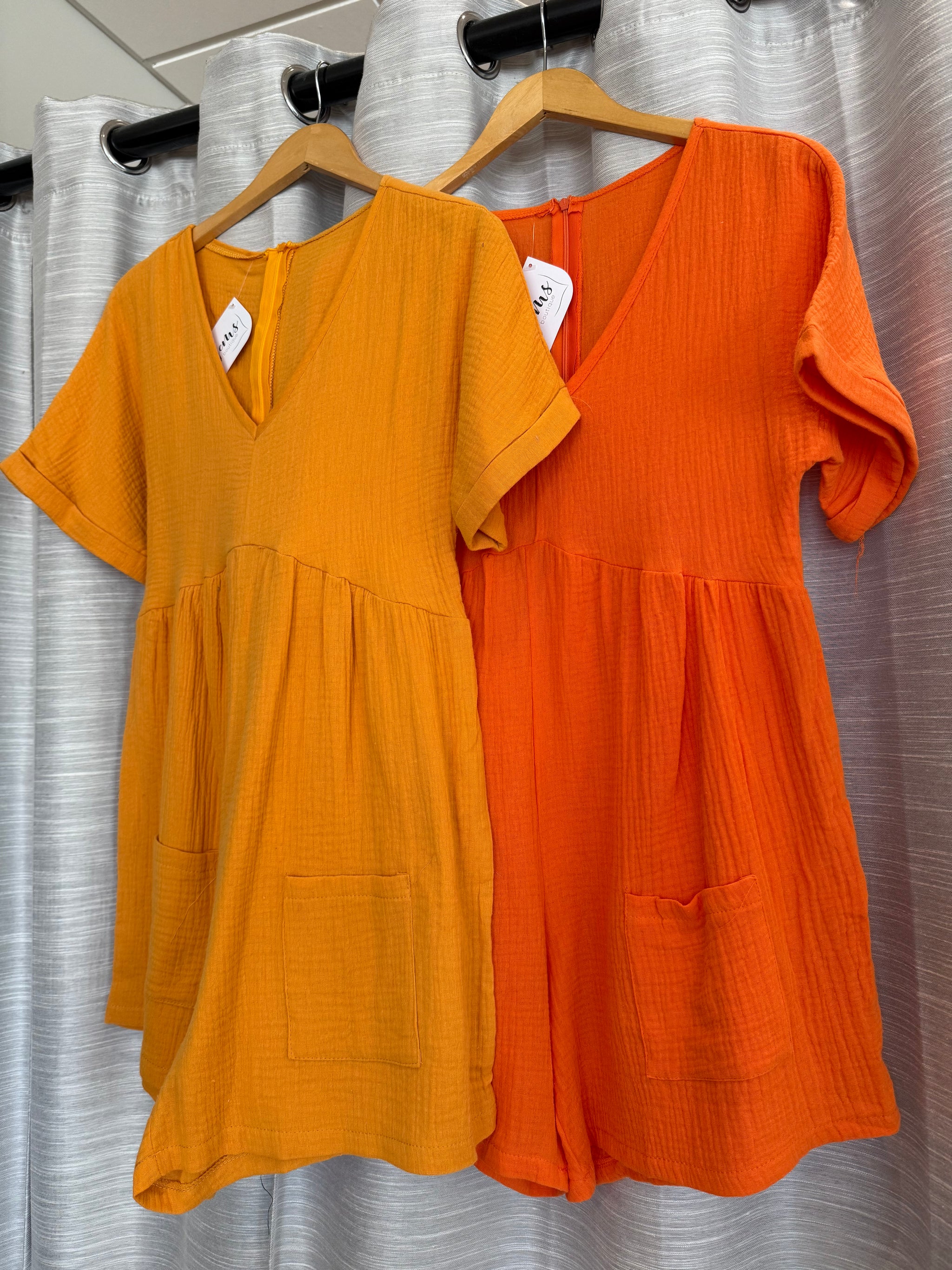 Short Sleeve V Neck Romper