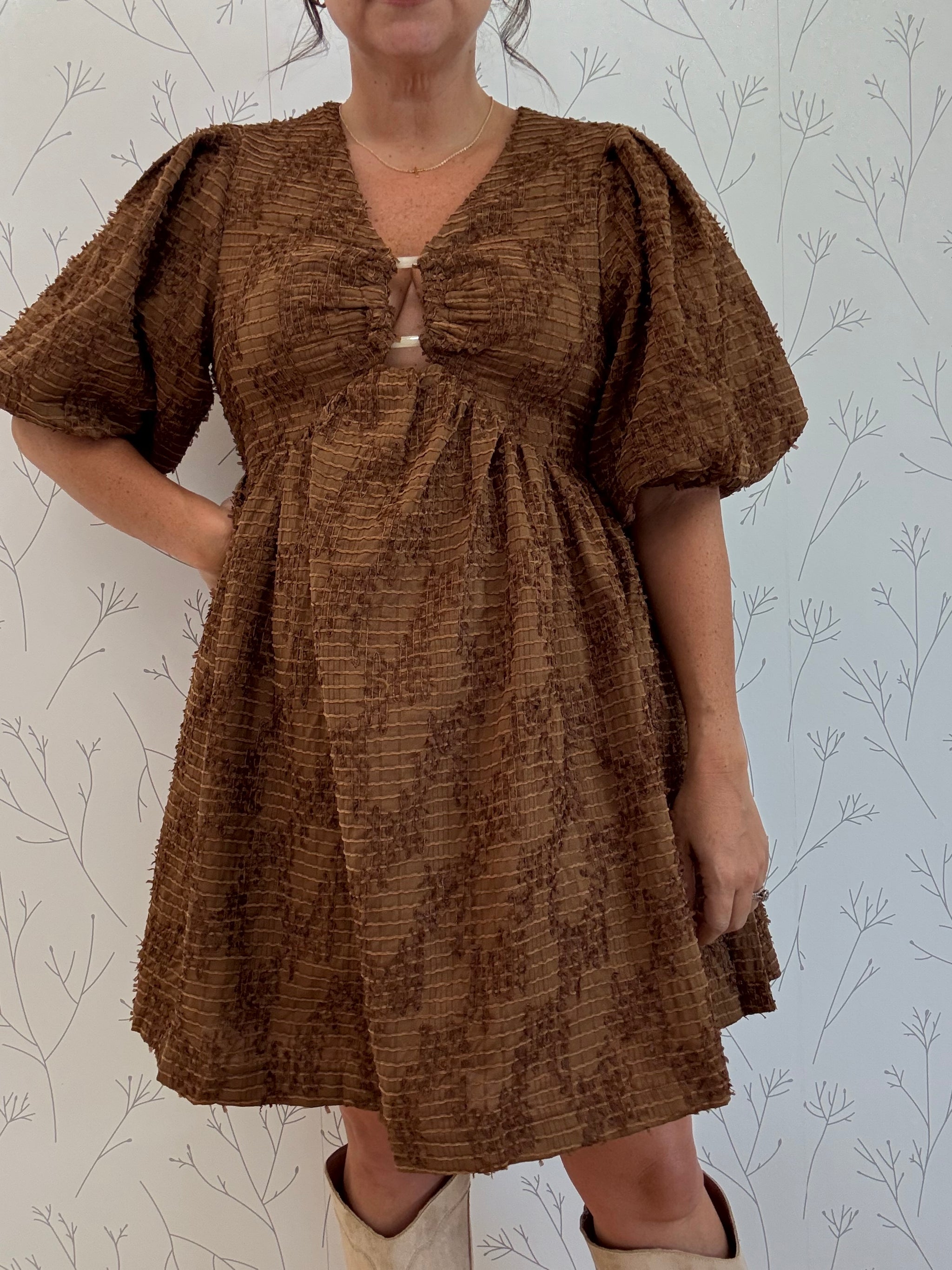 Falling Grace Bubble Sleeve Dress