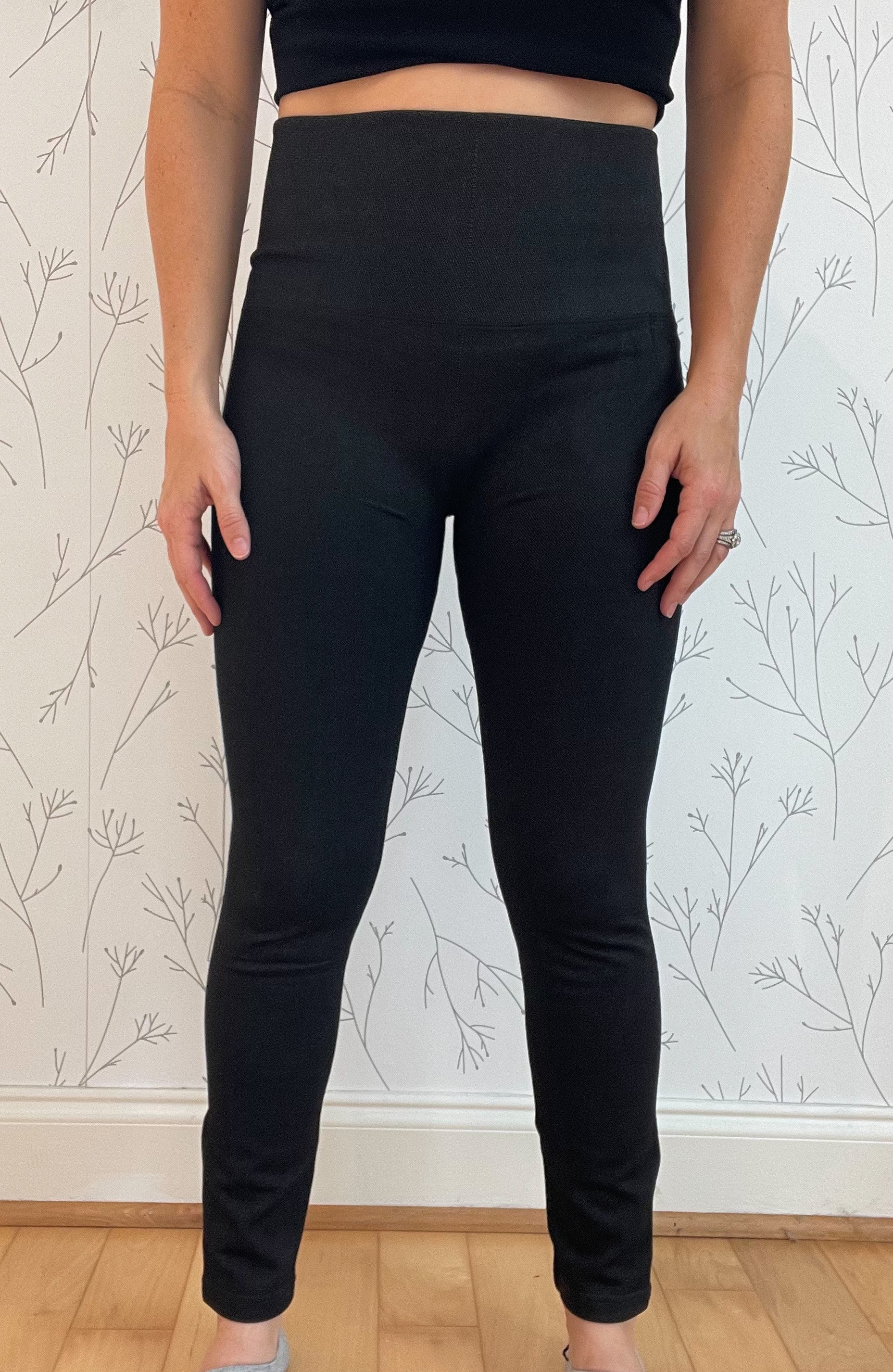 Cross Stitch Fleece Tummy Control Leggings