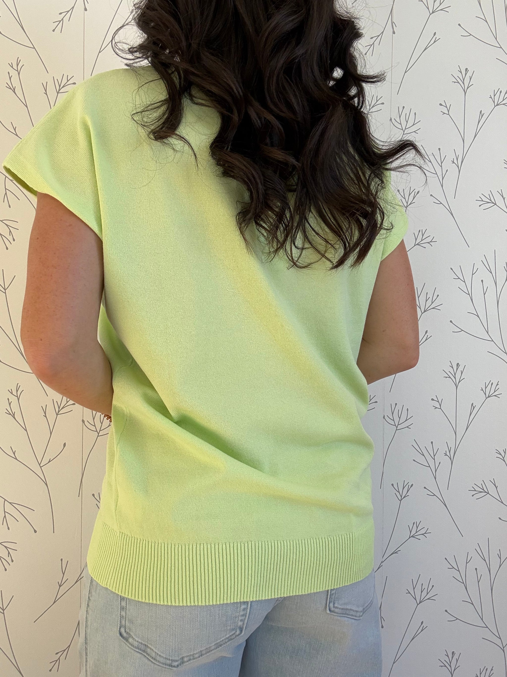 Mock Neck Drop Shoulder Top