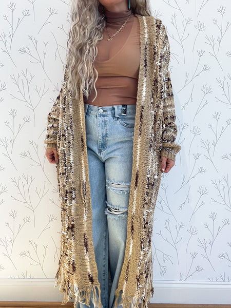 Metallic Multi Color Maxi Cardigan