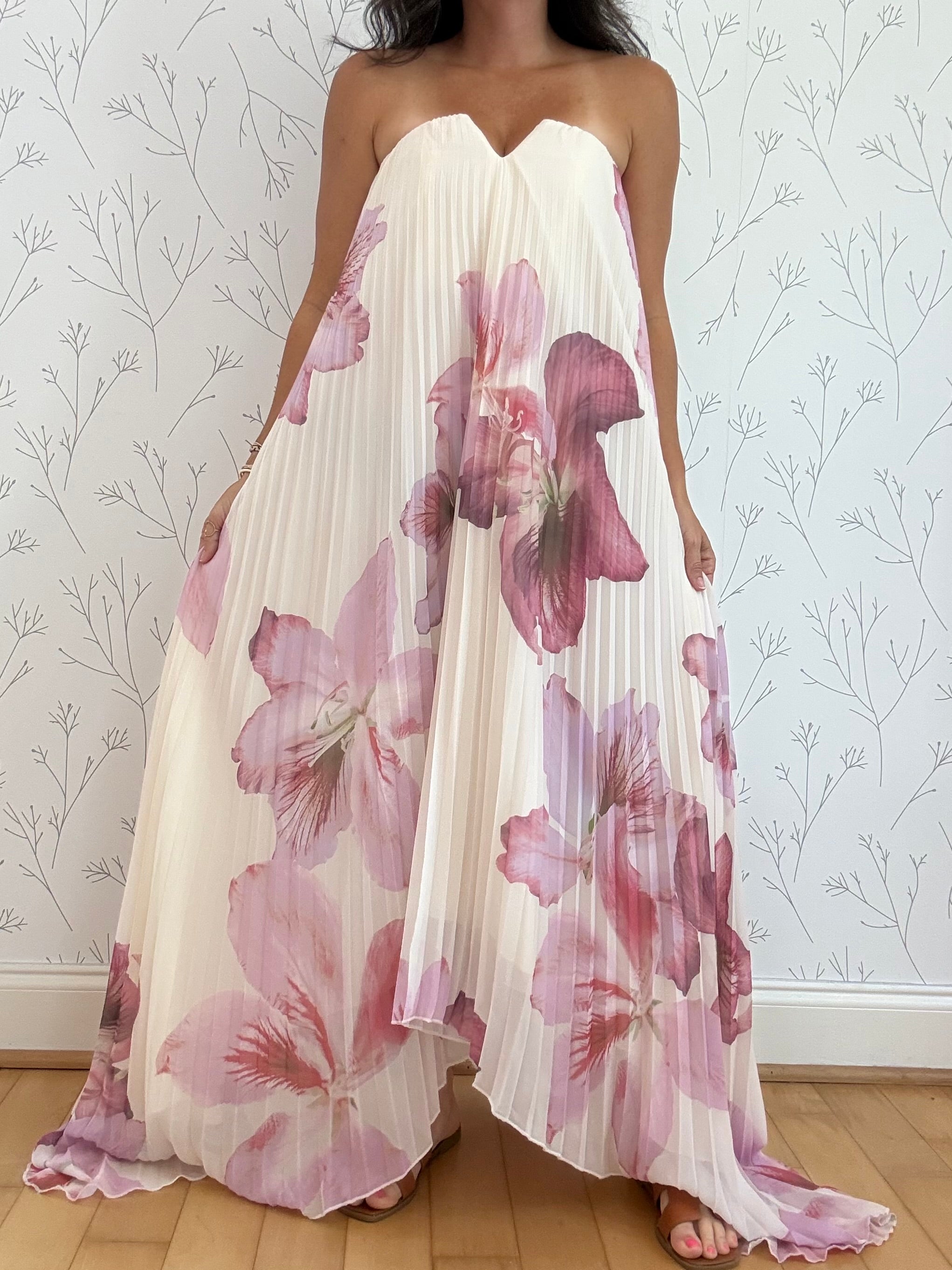 Wild Orchid Pleated Dress