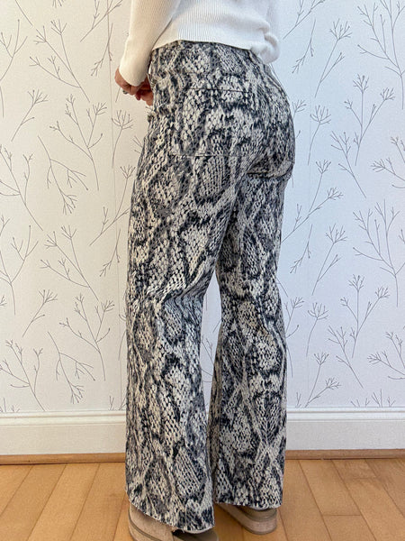 Animal Print Stretch Denim Jean