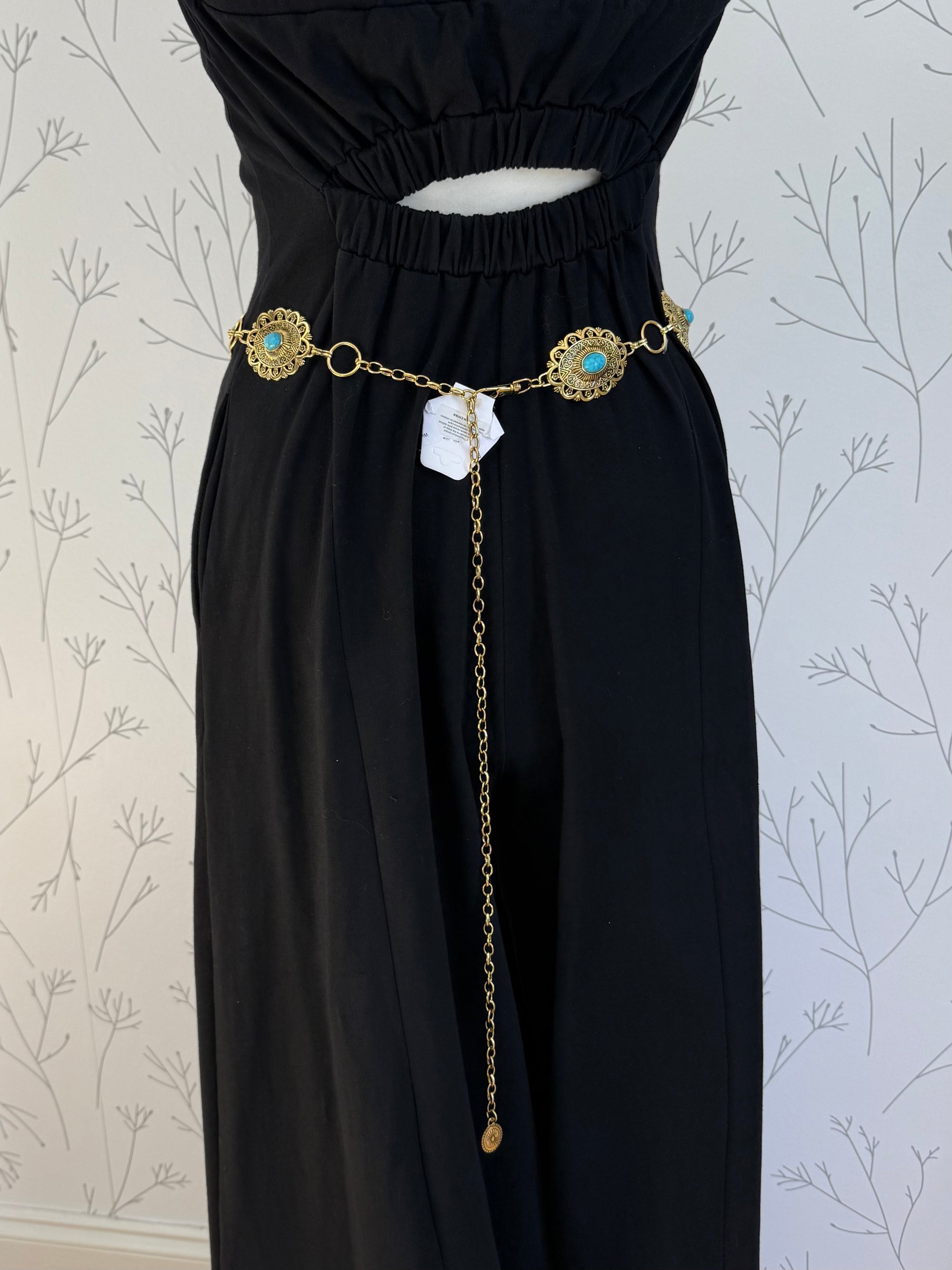 Western Turquoise Stud Chain Belt