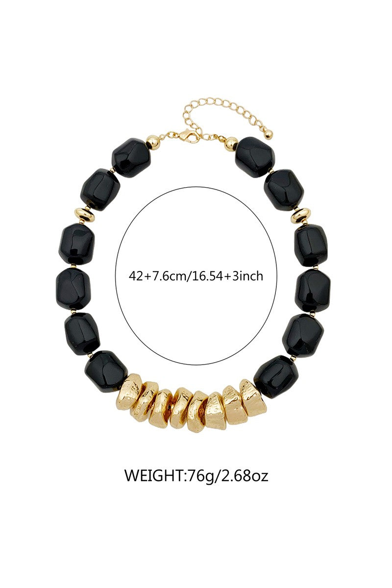 Marble Acrylic Bead Chunky Necklace