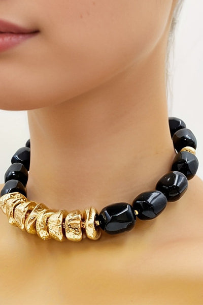 Marble Acrylic Bead Chunky Necklace