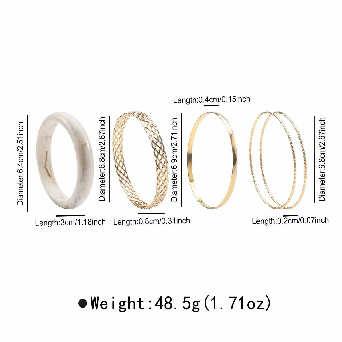 Gold & Resin Layered Bracelet Set