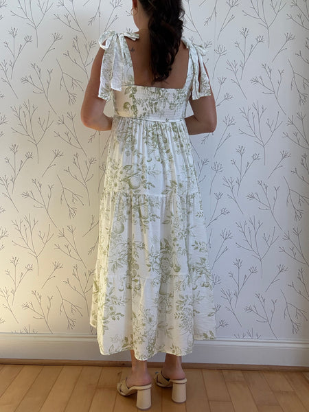 Kiwi Blossom Midi Dress