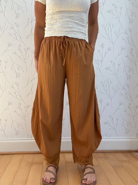 Lace & Leaves Barrel Pants