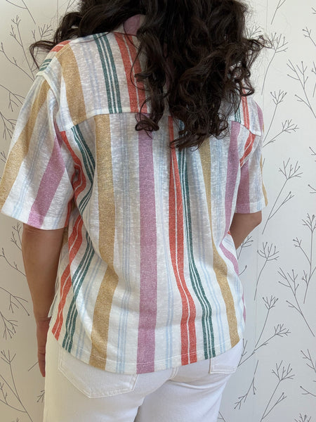 Sunbeam Stripes Button Down Top
