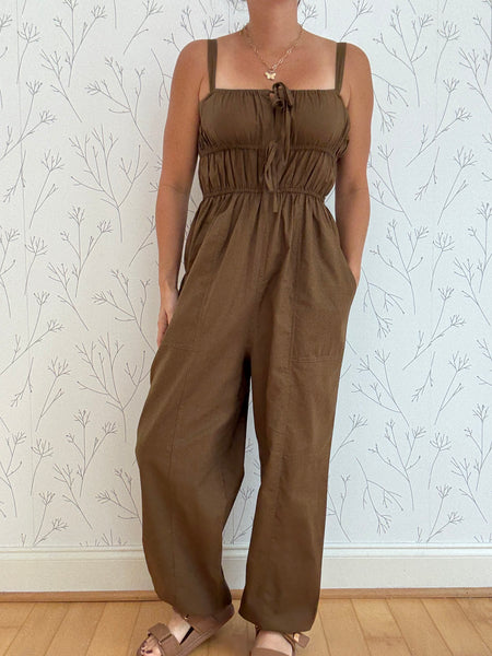 Spaghetti Strap Jogger Jumpsuit