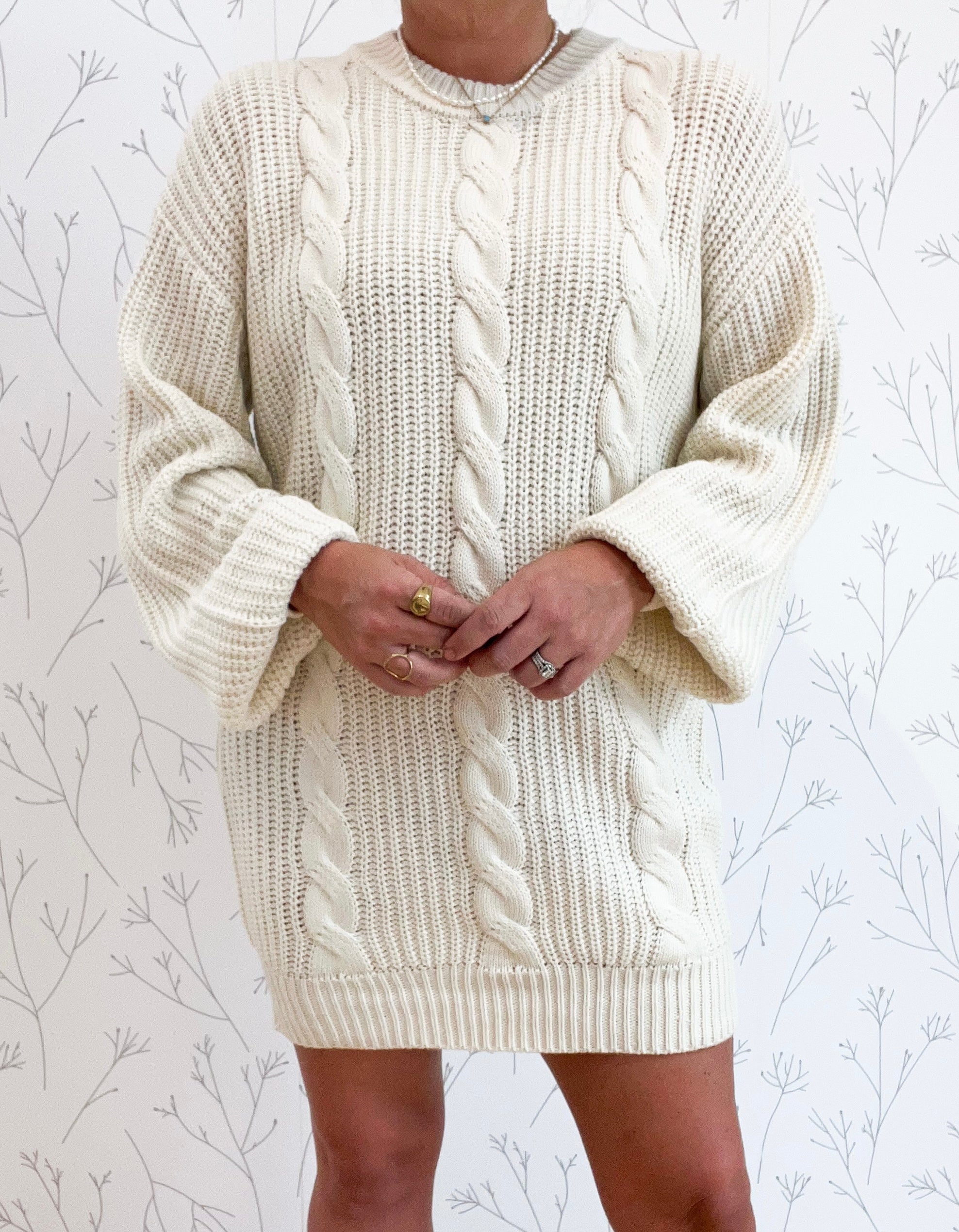 Cable Knit Sweater Dress