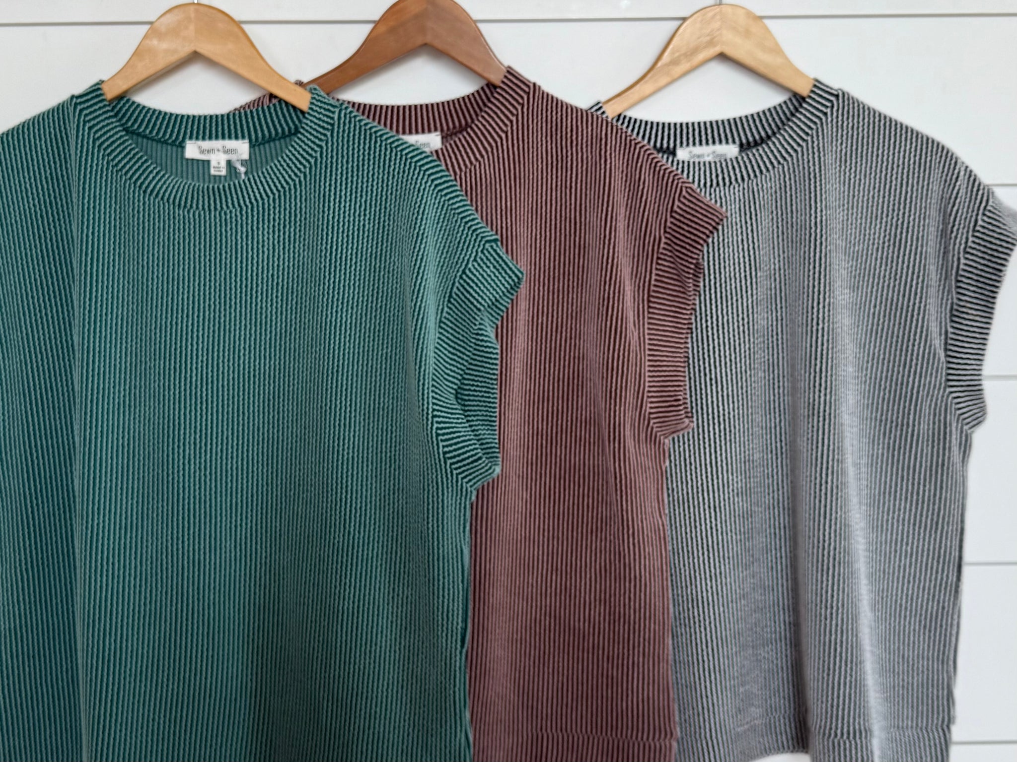 Striped Rib Knit Lounge Set