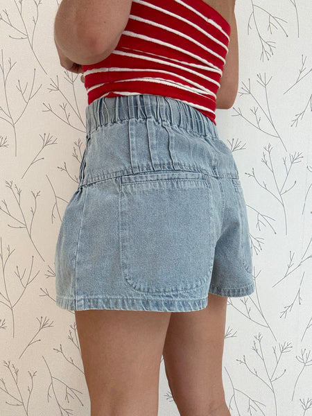 Denim & Dusk Flare Shorts