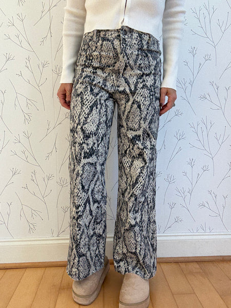 Animal Print Stretch Denim Jean