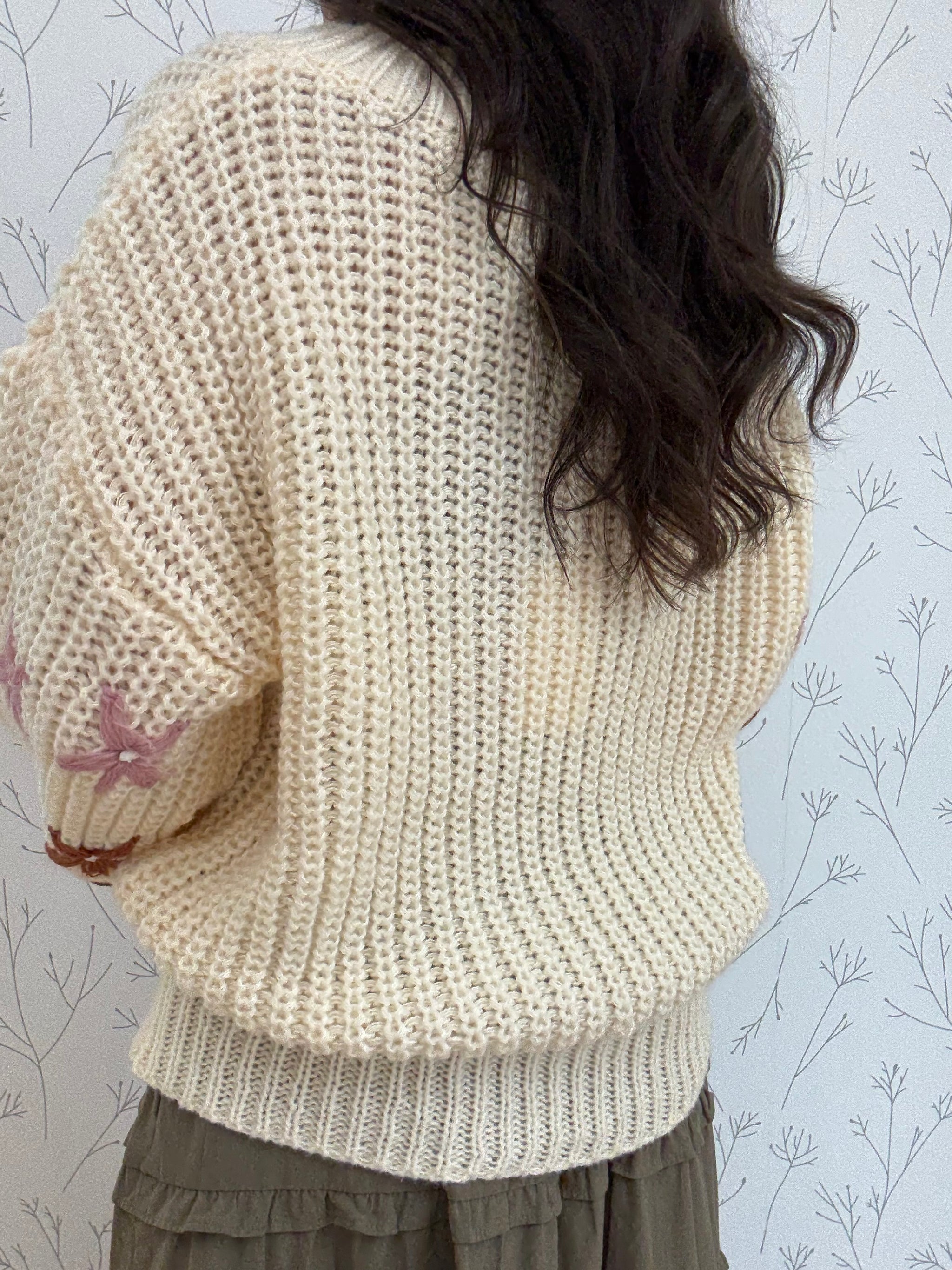 Cider Season Embroidered Sleeve Top