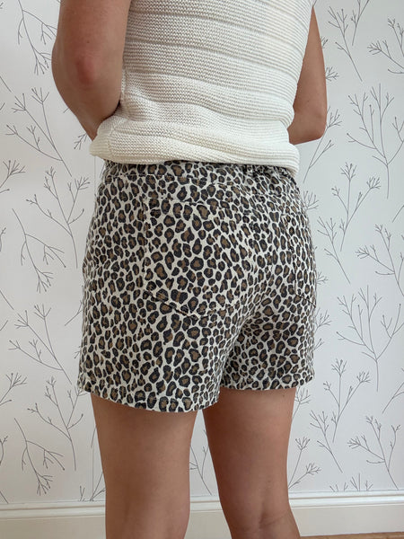 Animal Print Twill Shorts