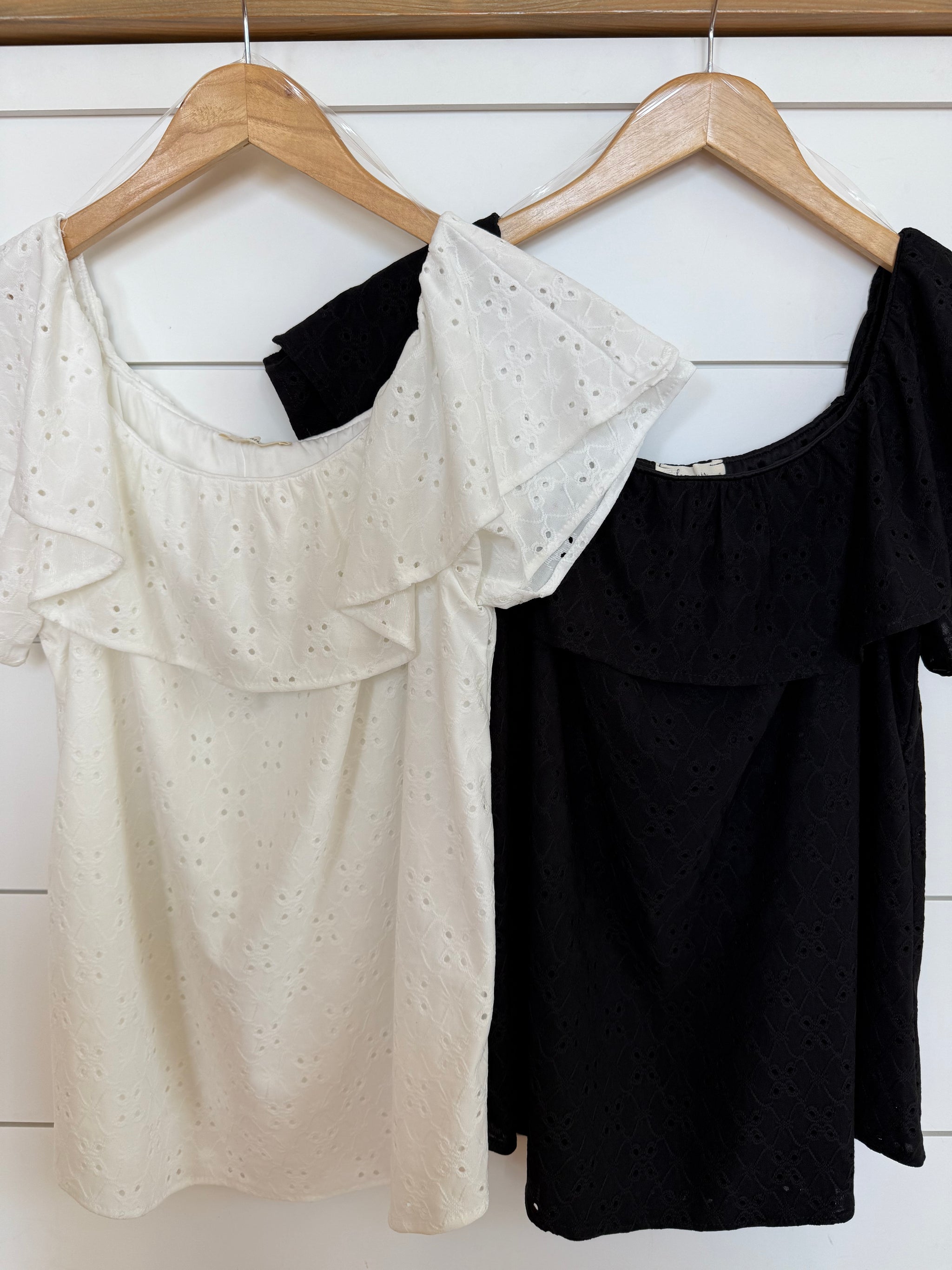 Eyelet Off Shoulder Top