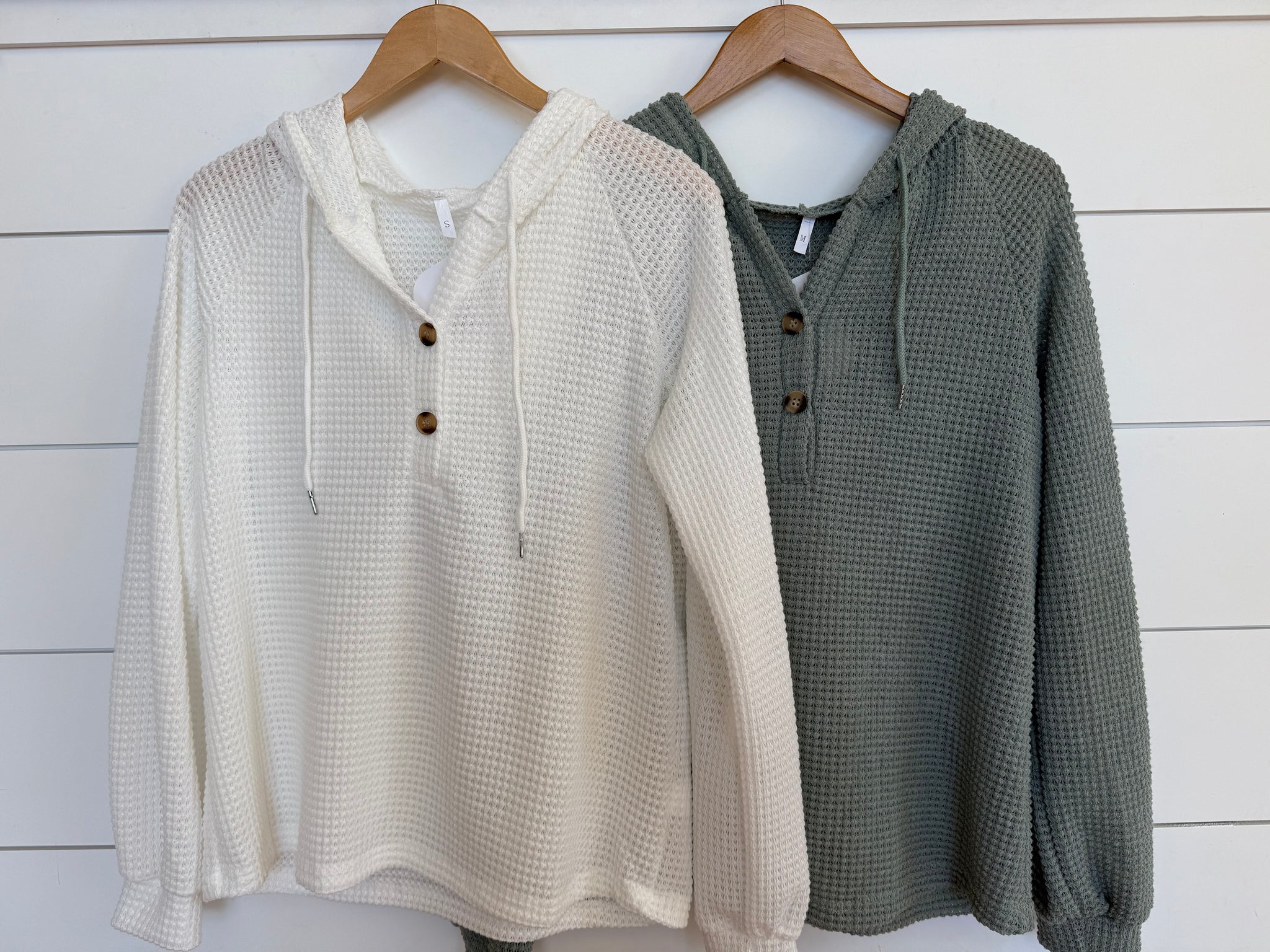 Cuddle Cloud Waffle Knit Hoodie Top