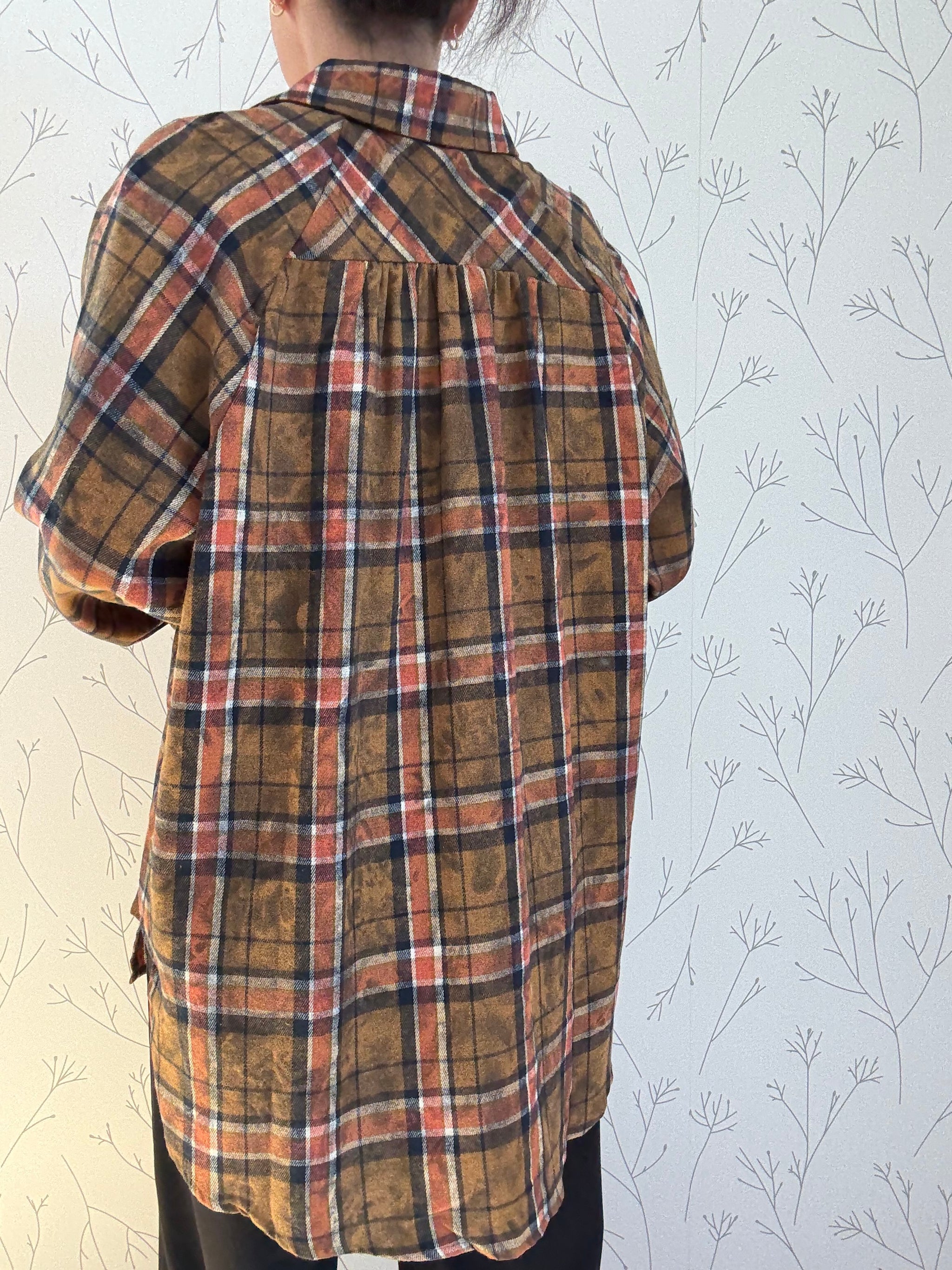 Stonewash Flannel Button Down Top