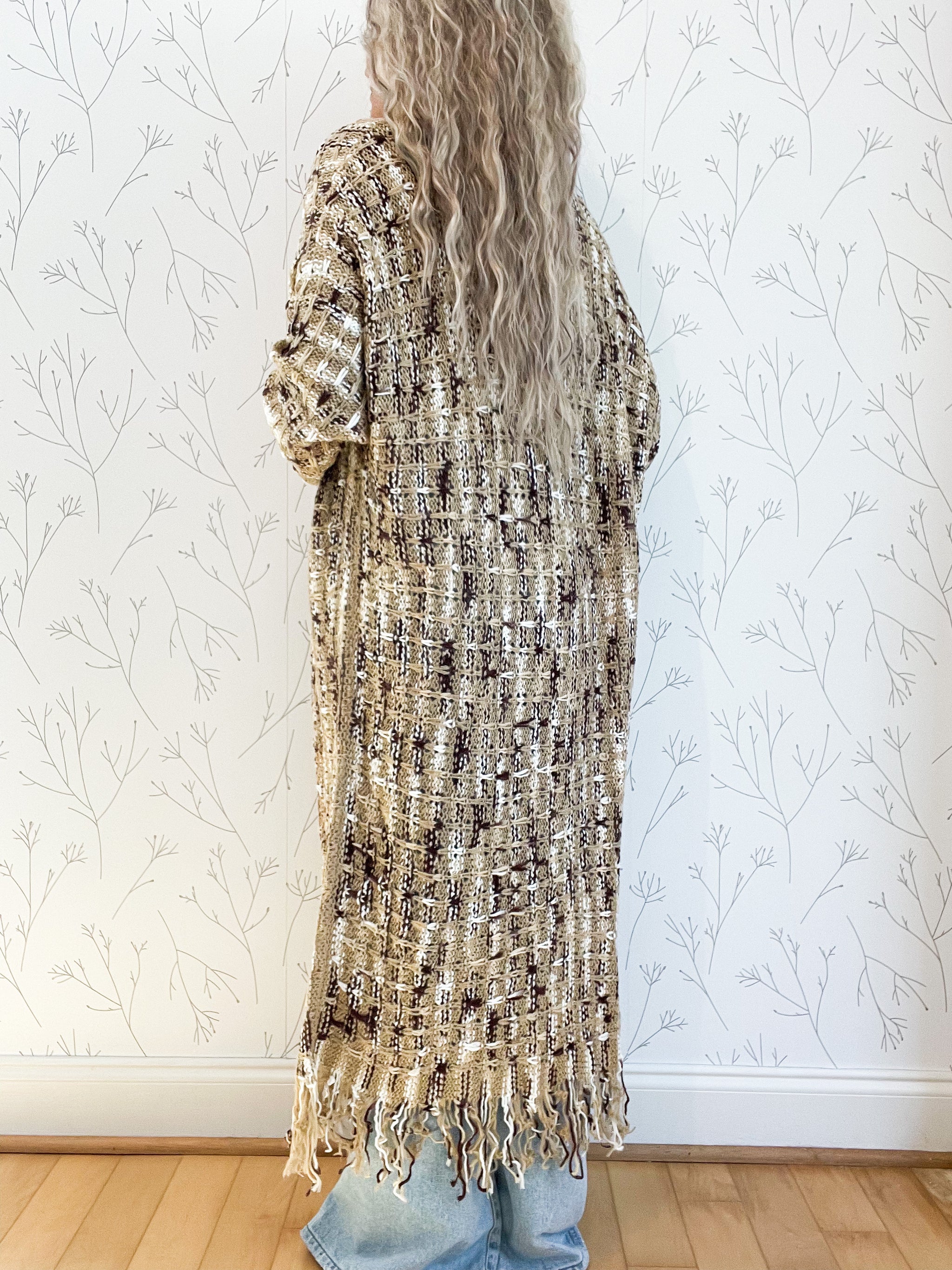 Metallic Multi Color Maxi Cardigan