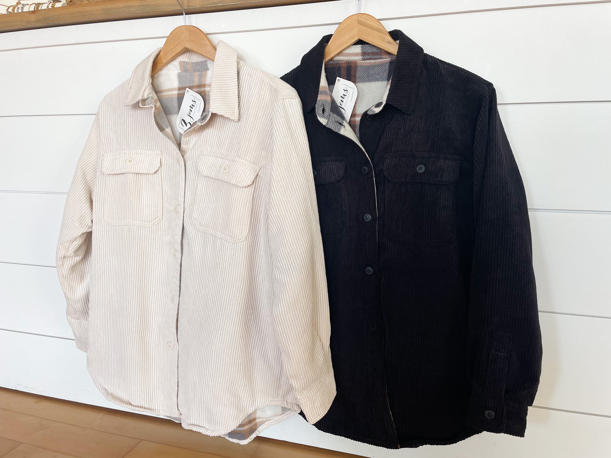Reversible Corduroy/Plaid Shacket