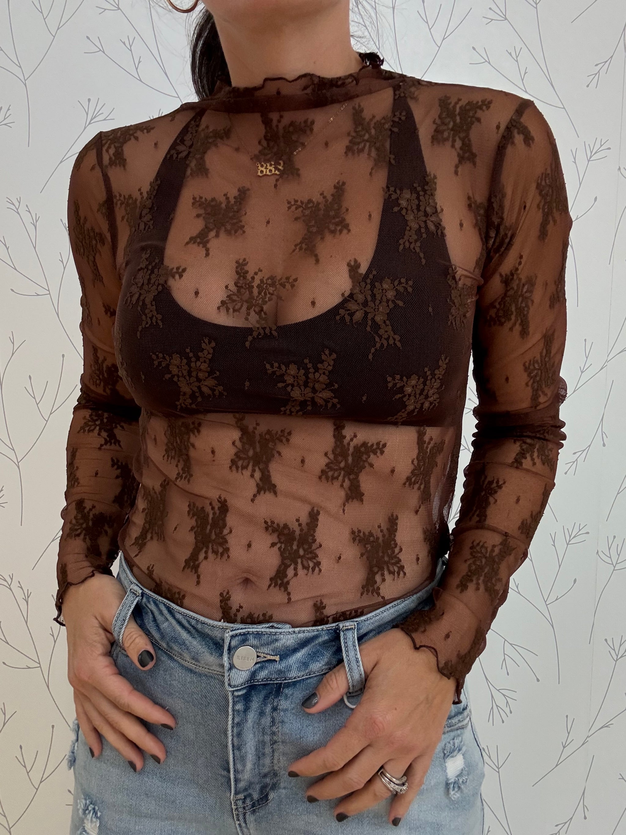 Layered Leaves Lace Top