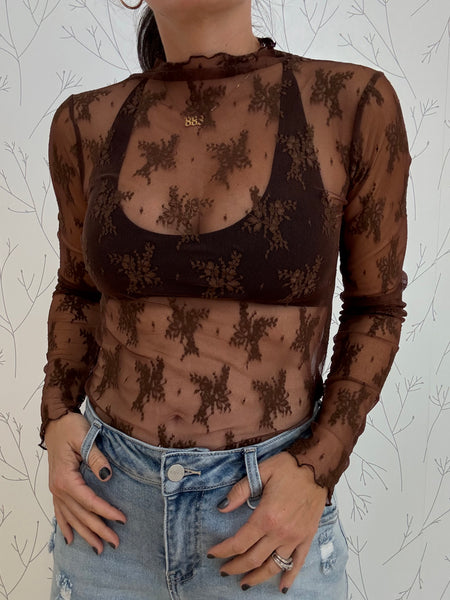 Layered Leaves Lace Top