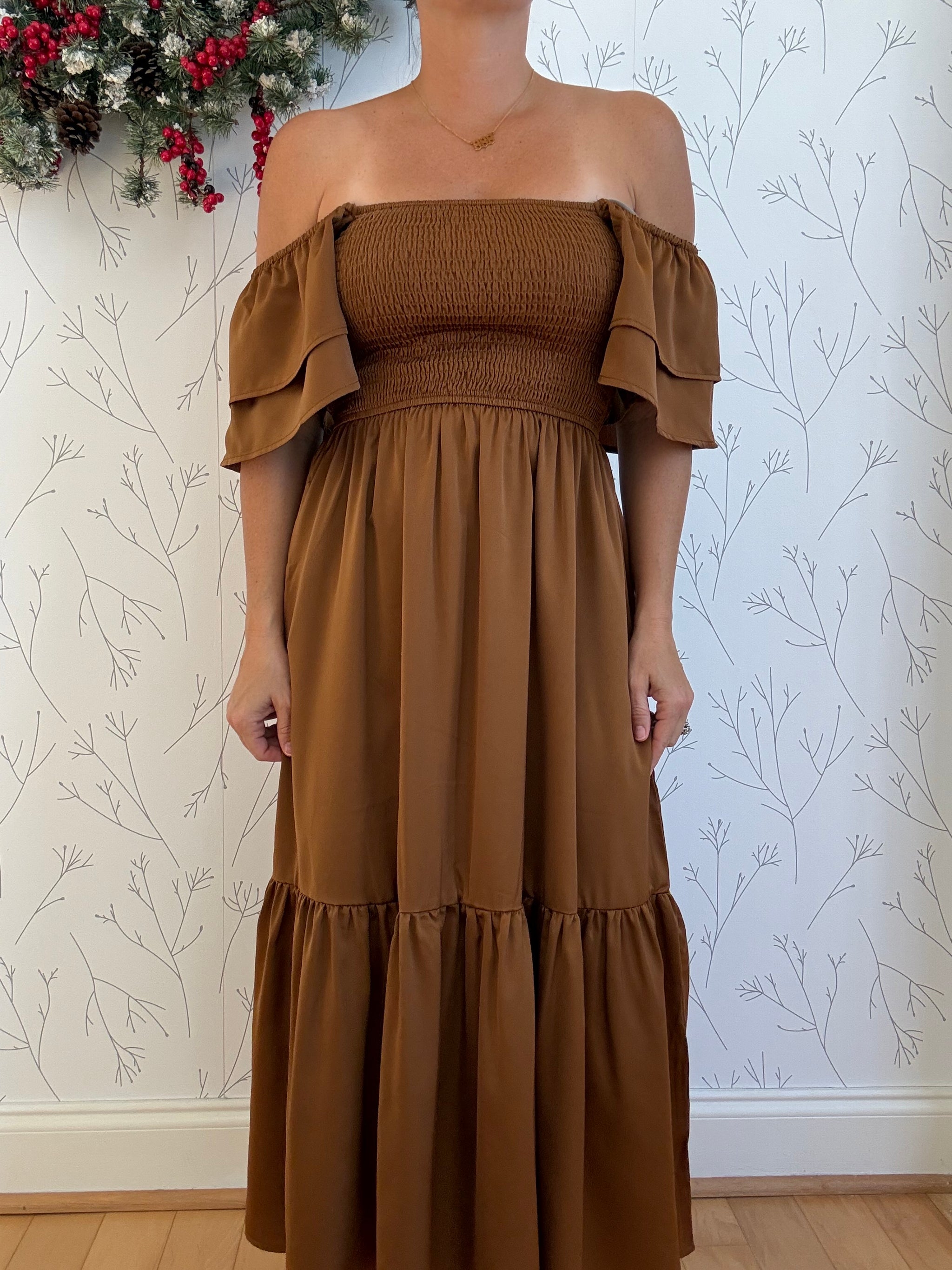 Ella Satin Smocked Dress