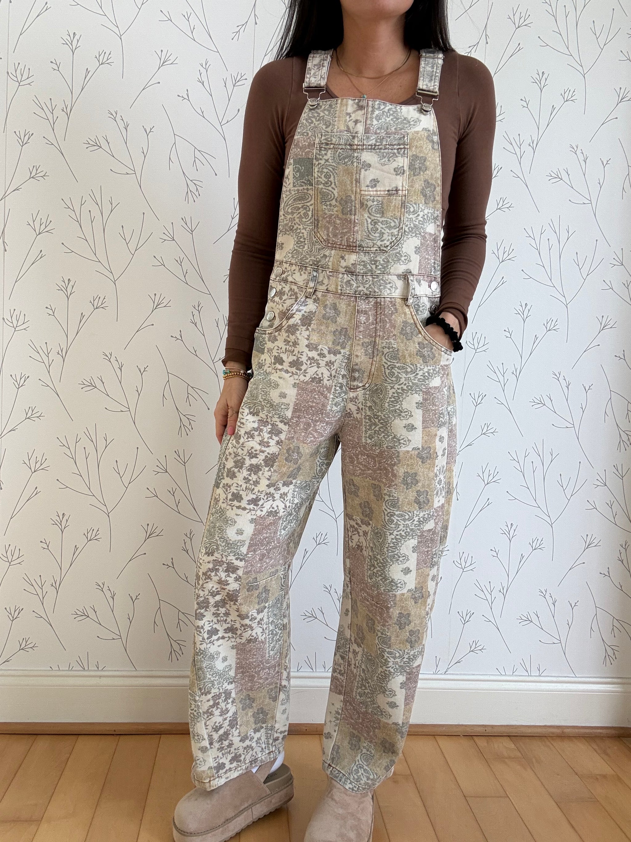 Boho Print Overalls