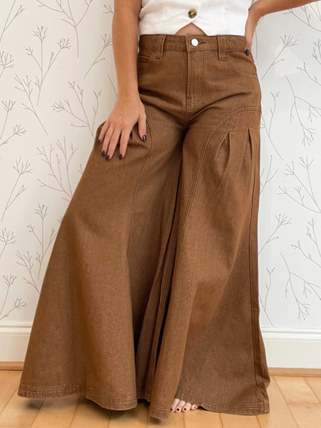 Demps Distressed Wide Leg Jeans