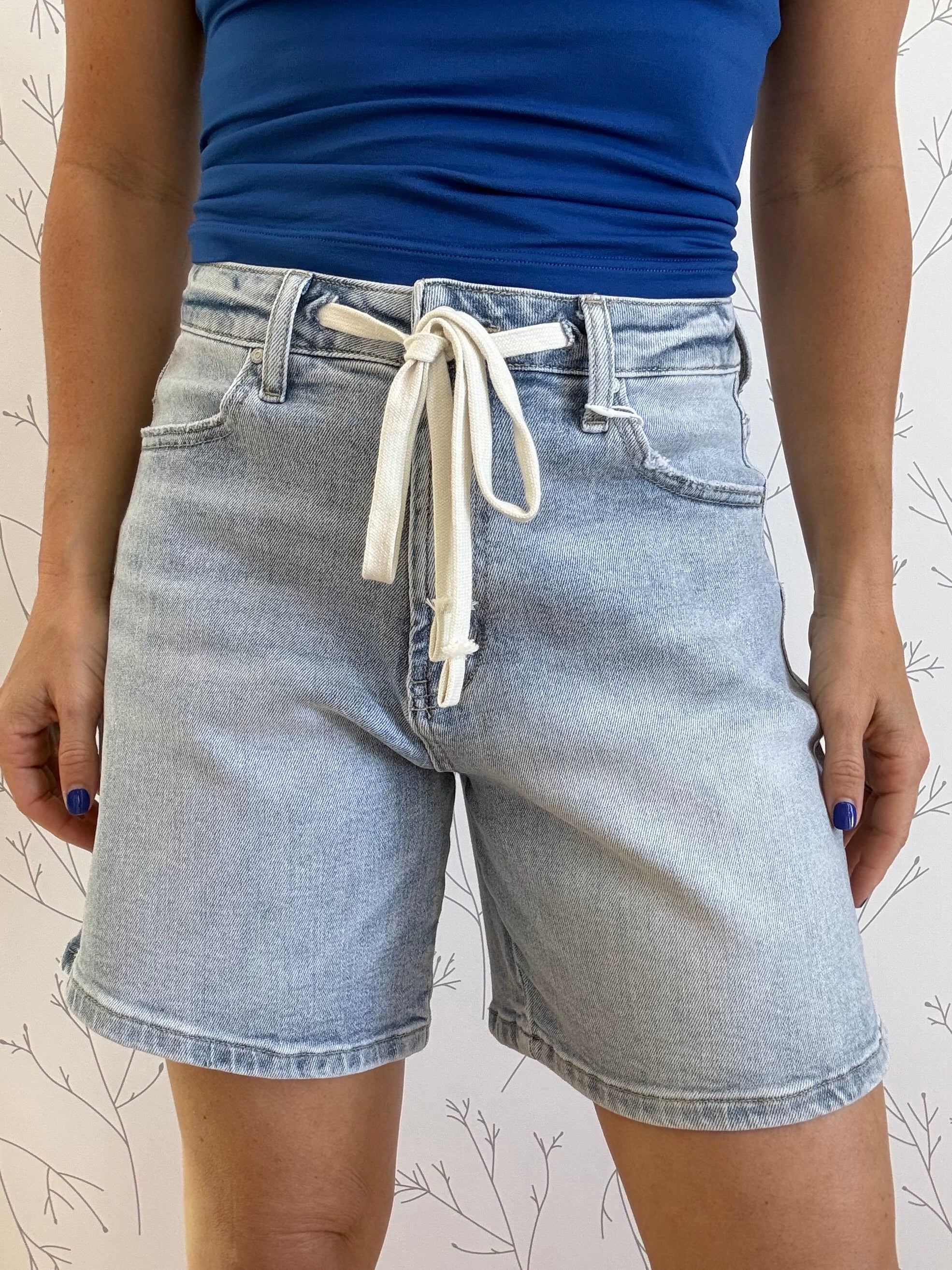 Waist Tie Denim Shorts