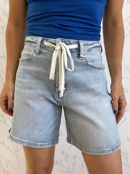 Waist Tie Denim Shorts