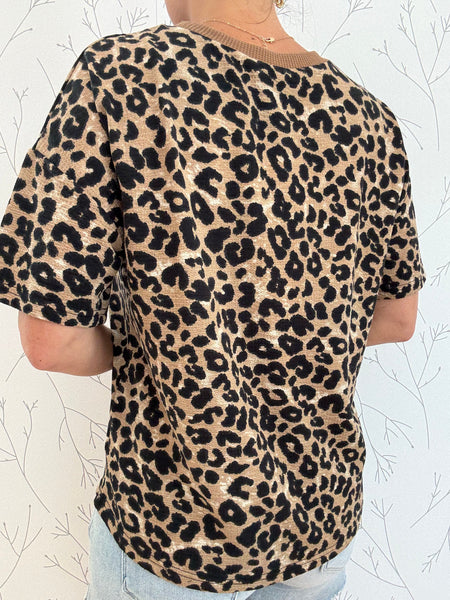 Leopard Waffle Knit Top