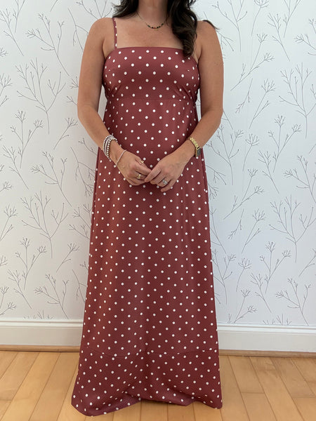 Spotted Espresso Maxi Dress