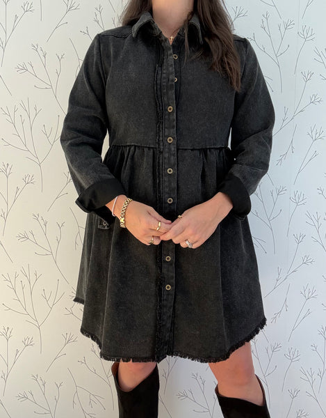 Harvest Fringe Button Down Dress