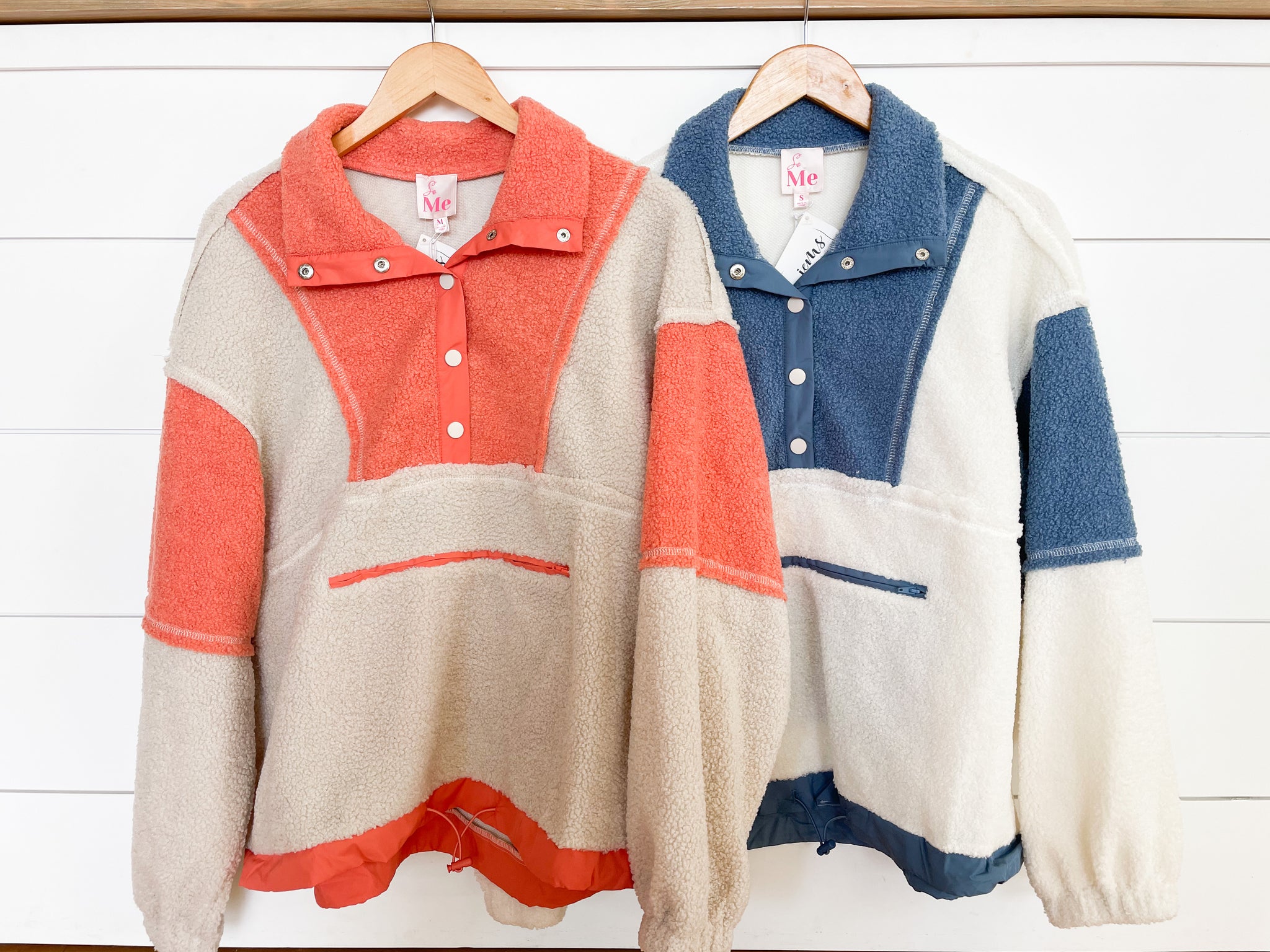 Color Block Sherpa Pullover