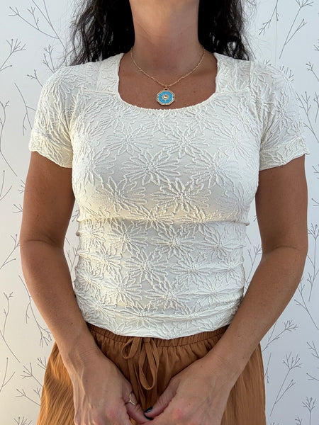 Floral Textured Seamless Tee