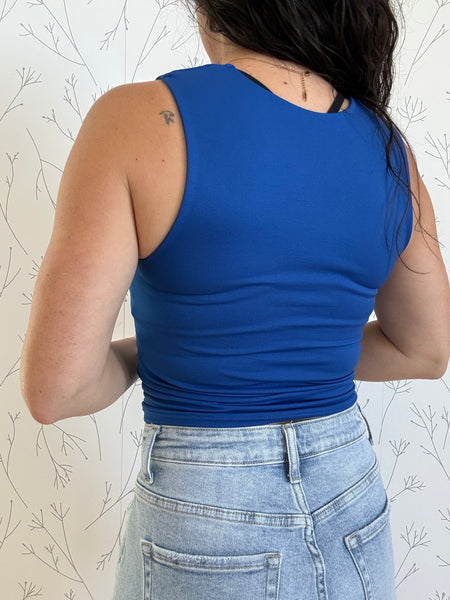 Seamless Double Layered Square Neck Tank Top