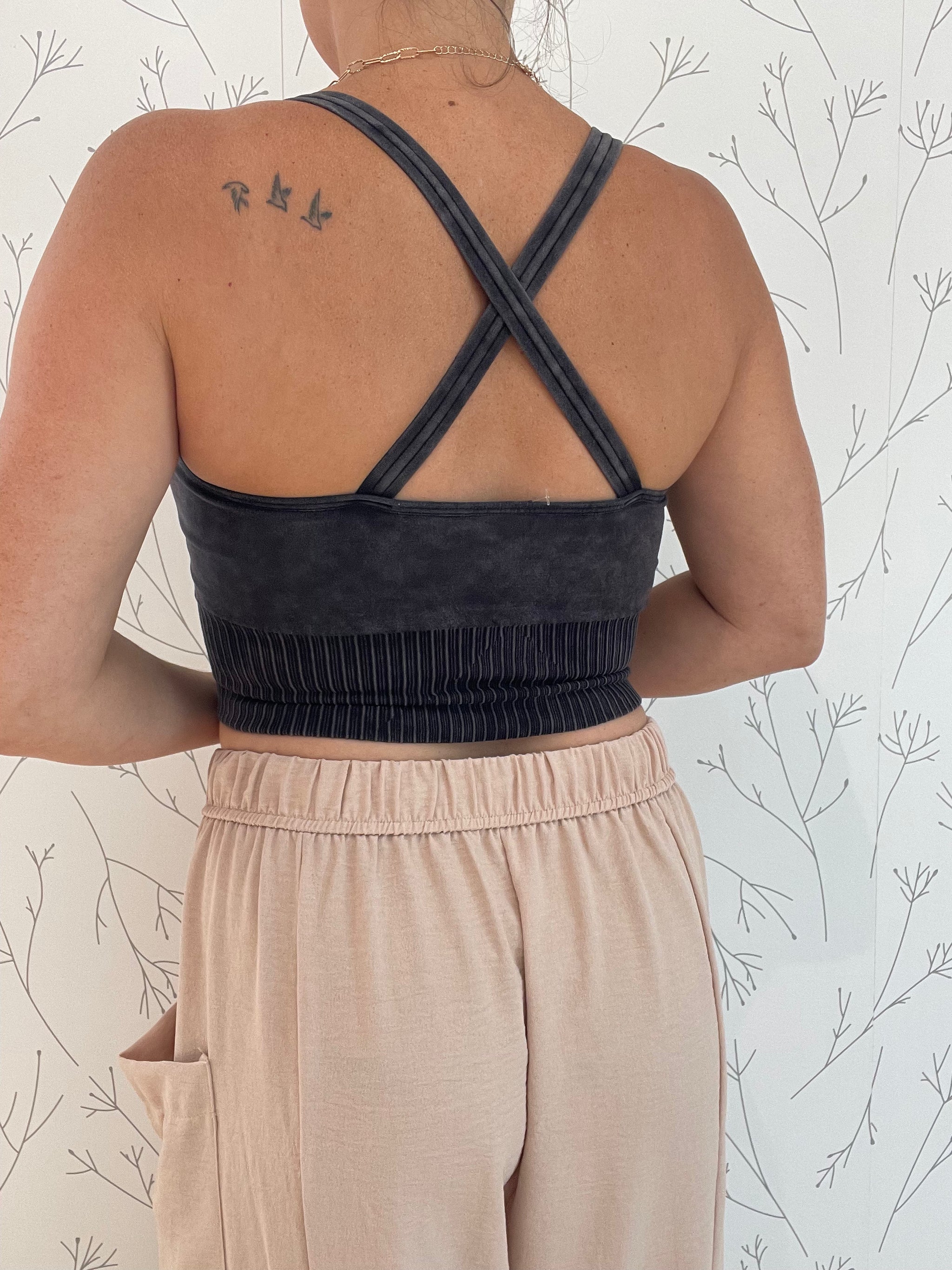 Bella Washed Criss Cross Cropped Tank Top – 3 jems boutique Bella Washed Criss Cross Cropped Tank Top – 3 jems boutique