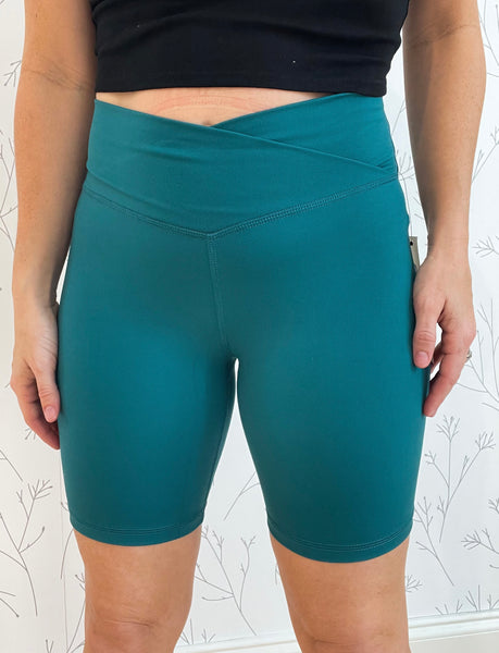 Crossover Waist Biker Shorts