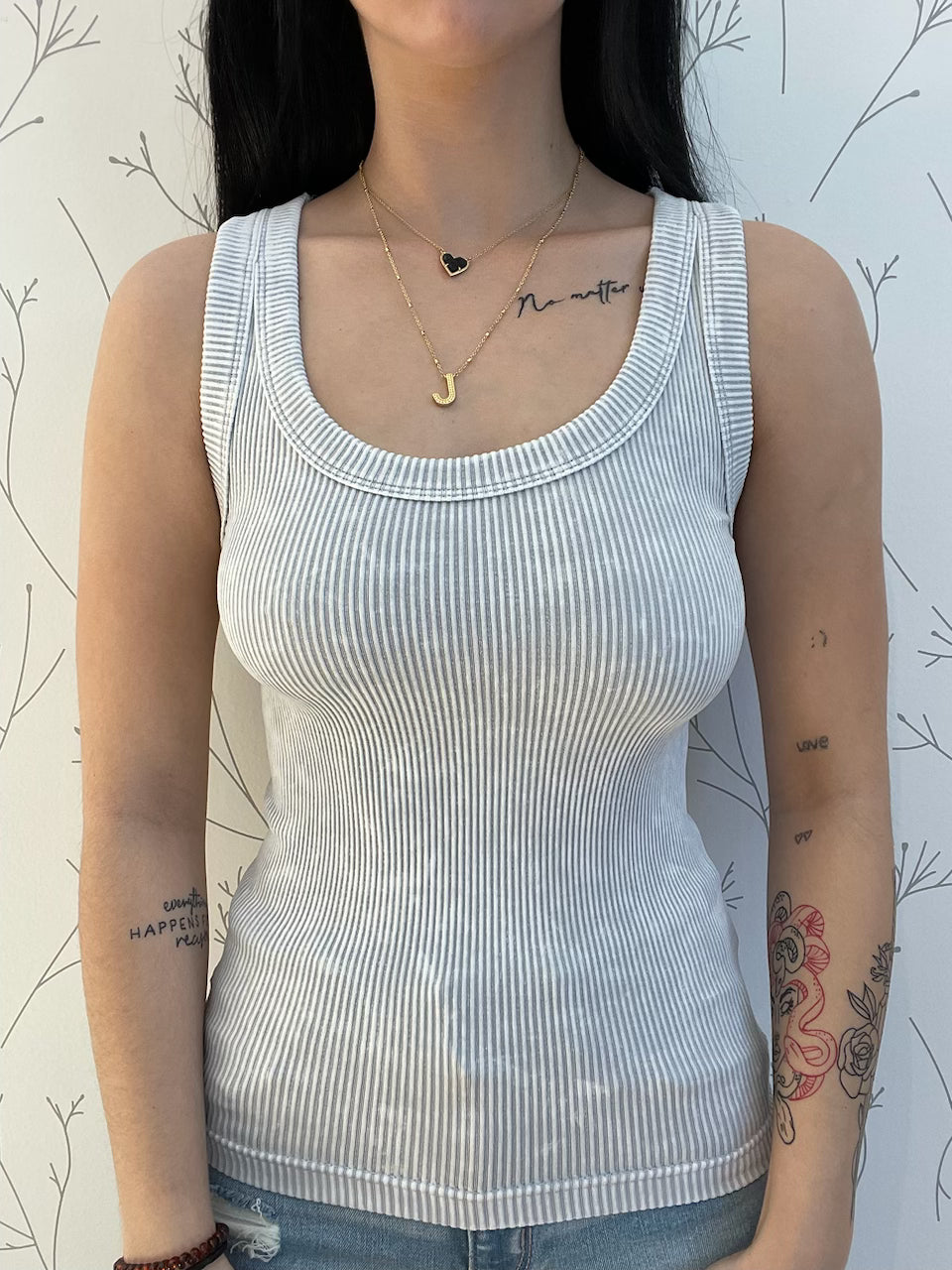 Ria Reversible Neckline Ribbed Tank