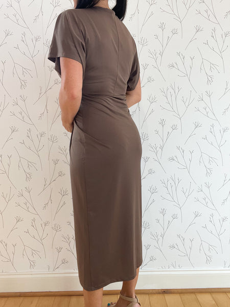 Twist Detail Kimono Sleeve Midi Dress