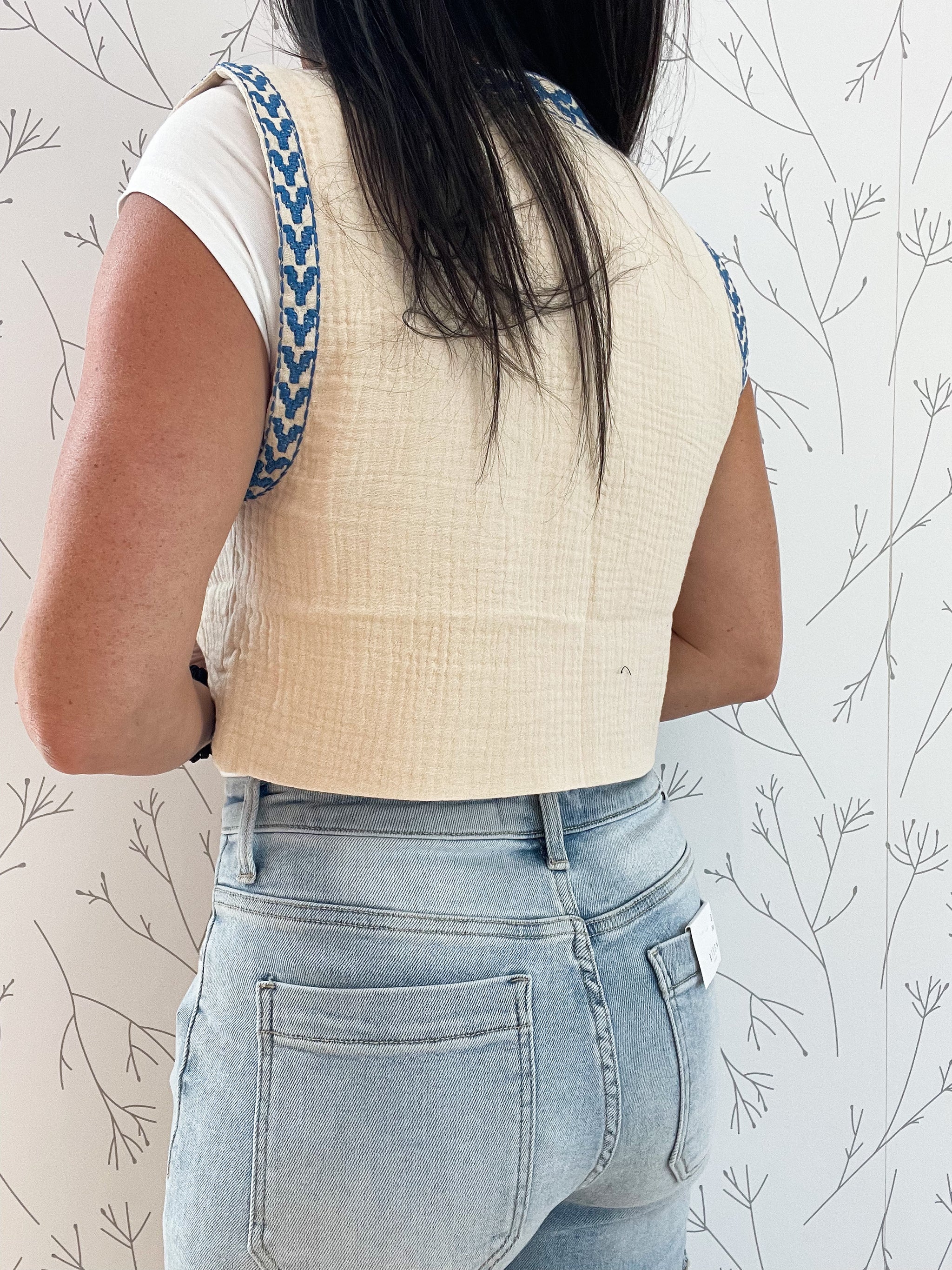 Floral Textured Vest