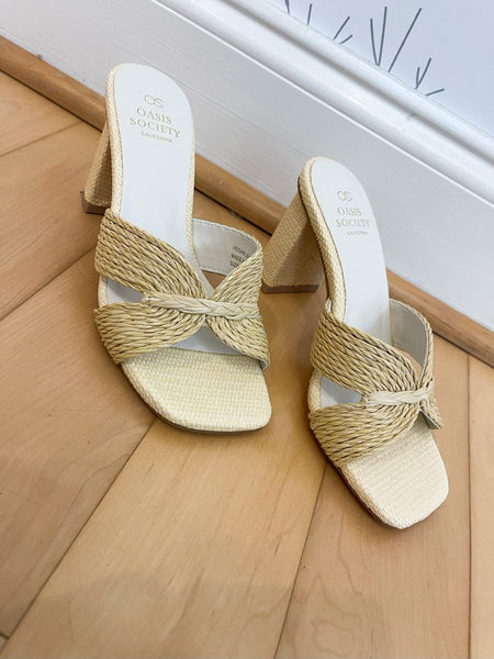 Santiago Raffia Heels