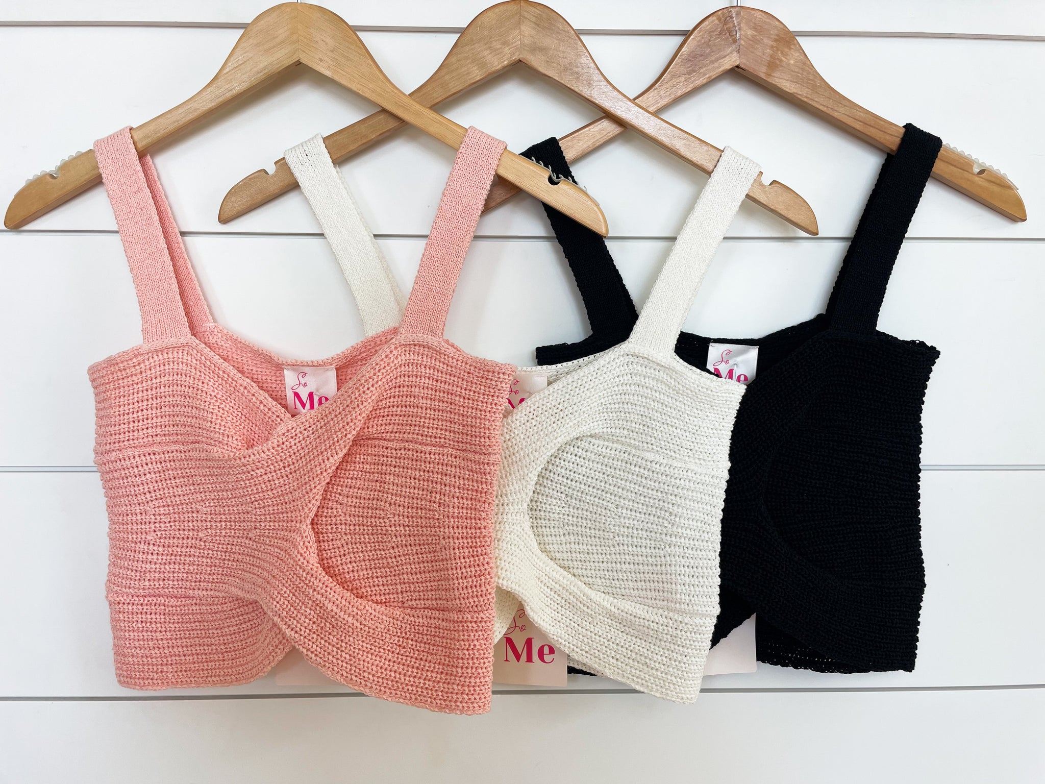 Fitted Criss Cross Knit Crop Tank Top