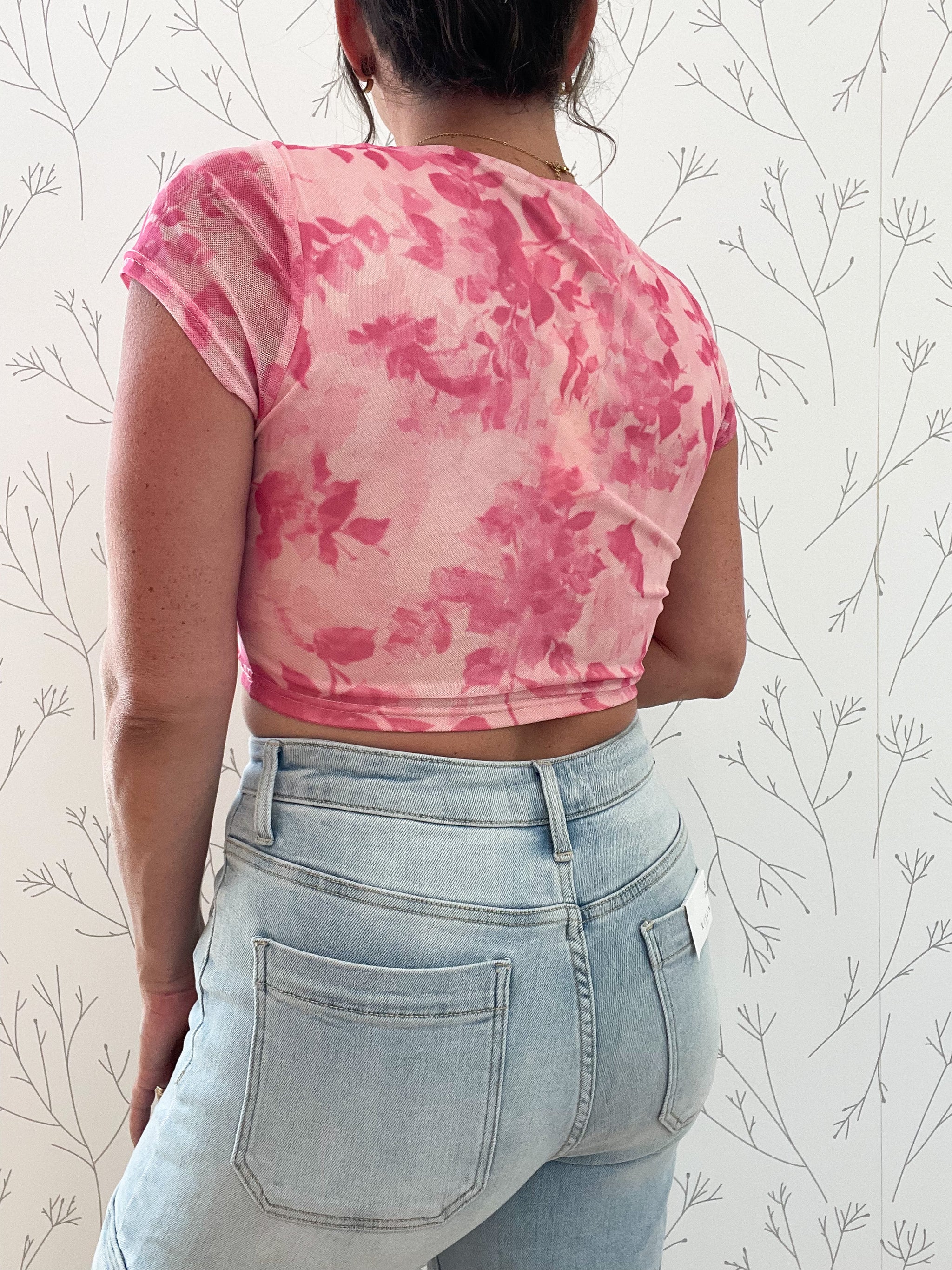 Mesh Floral Baby Tee