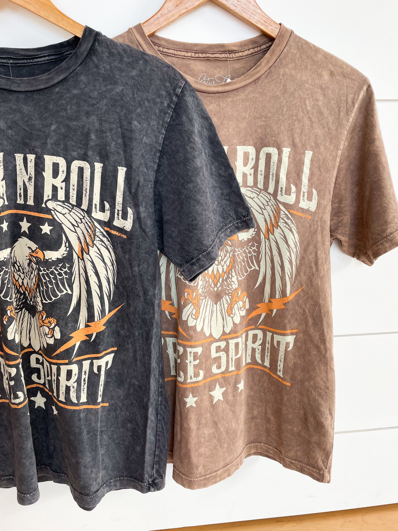 "Rock n' Roll" Mineral Washed Boyfriend Graphic Tee