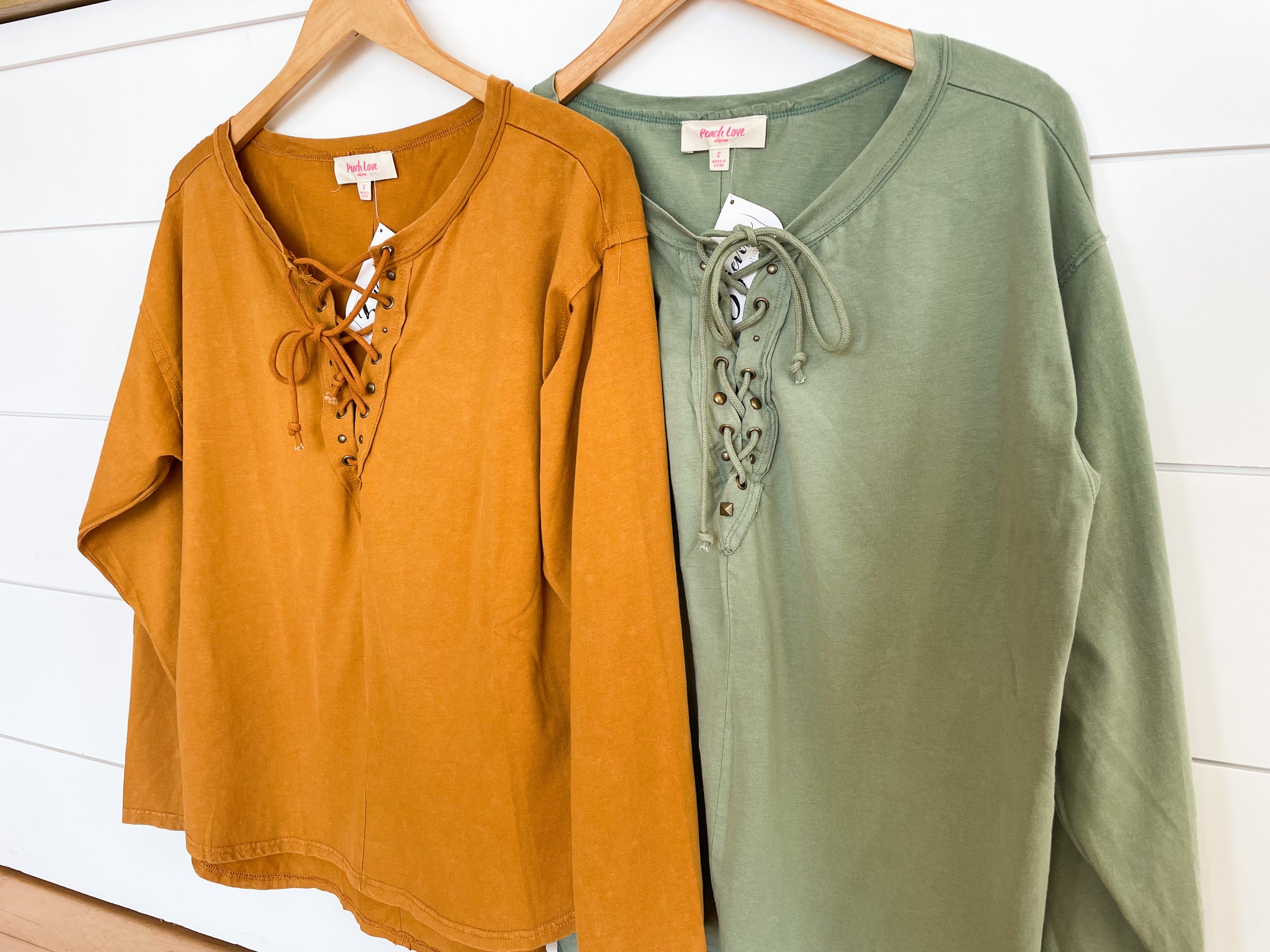 Lace Up Long Sleeve Top